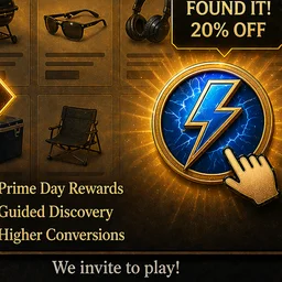 Lightning-bolt reward icon representing Shopify Prime Day treasure hunt guide