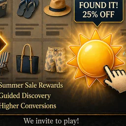 Bright sun icon representing Shopify summer sale treasure hunt guide